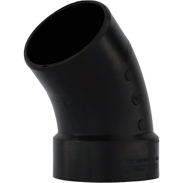 Charlotte Pipe And Foundry 4 In. Hub x Spigot 45 Deg. Street ABS Elbow 1/8 Bend ABS 00323 1200HA - main